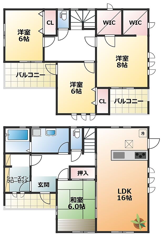 全室南向きで陽当たりの良い間取りです