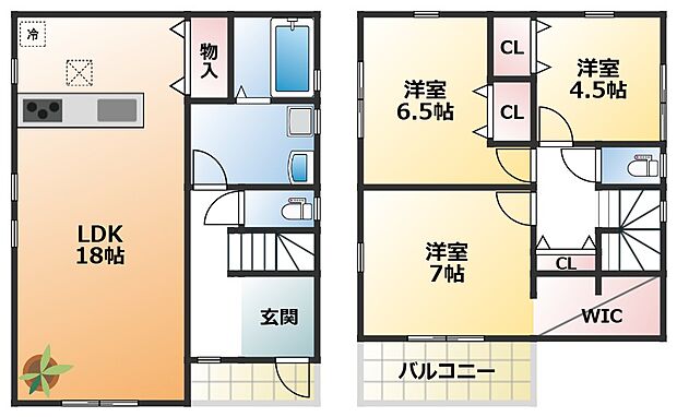 南向きで陽当たりの良い間取りです