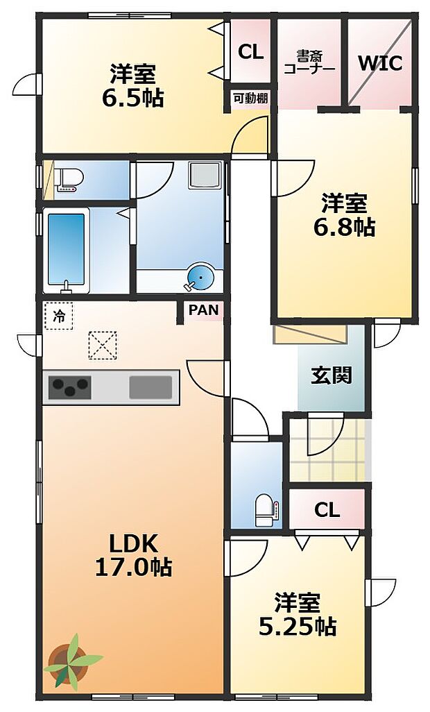 南向きで陽当たりの良い間取りです
