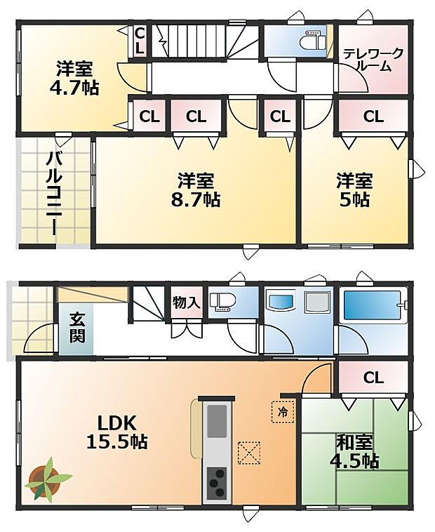 全室南向きで陽当たりの良い間取りです