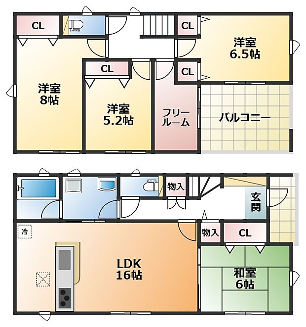 全室南向きで陽当たりの良い間取りです