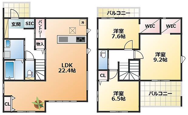 南向きで陽当たりの良い間取りです