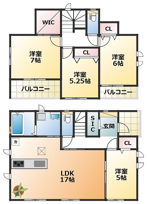 南向きで陽当たりの良い間取りです