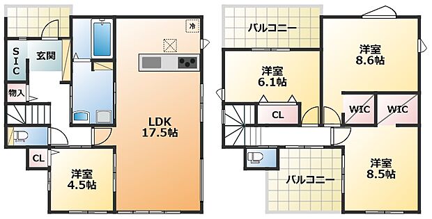 南向きで陽当たりの良い間取りです