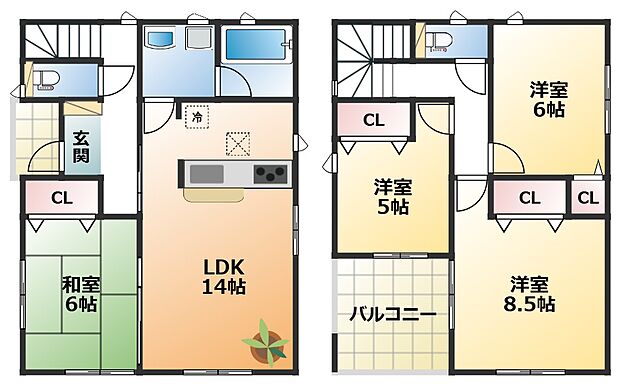 南向きで陽当たりの良い間取りです
