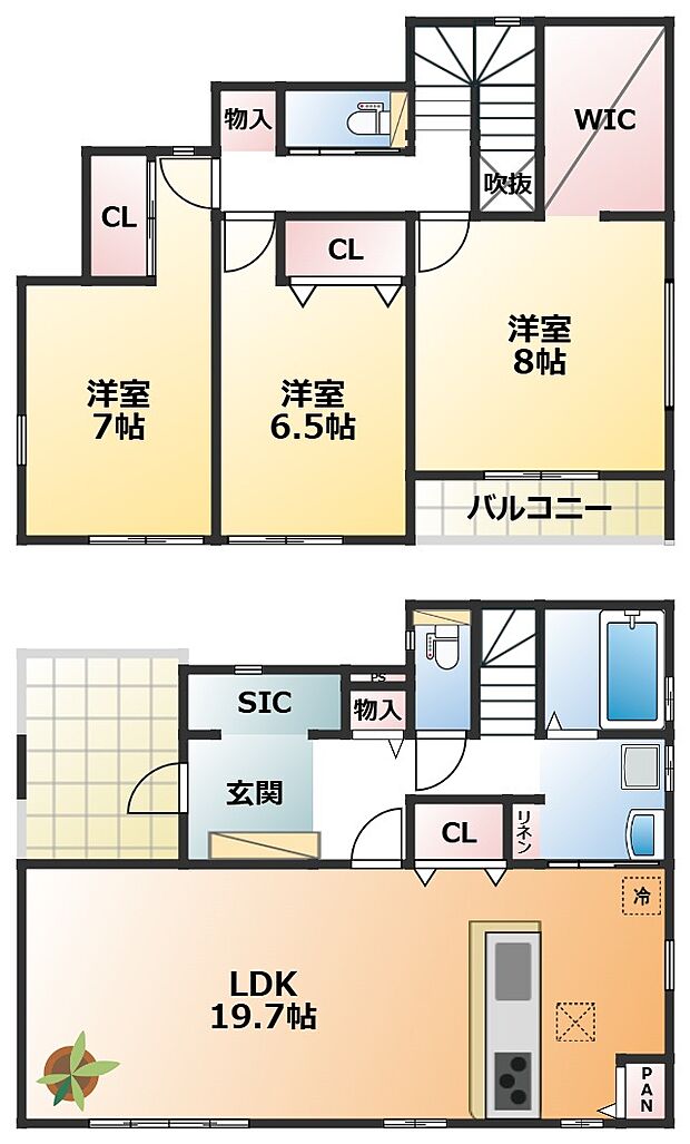 全室南向きで陽当たりの良い間取りです