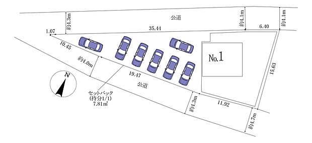【新築戸建 佐野市浅沼町 1棟】最大7台の駐車スペース!大型車もとめられます。2面道路に接しているので出入りも楽々♪