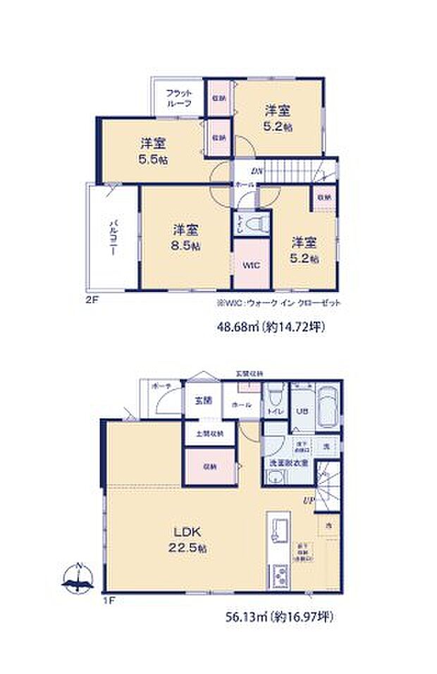 全居室収納付きで便利です。