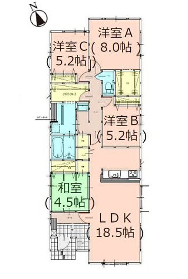 全居室収納付きで便利です。