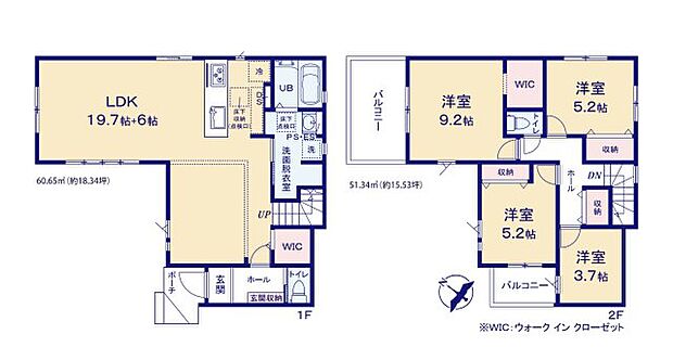 全居室収納付きで便利です。