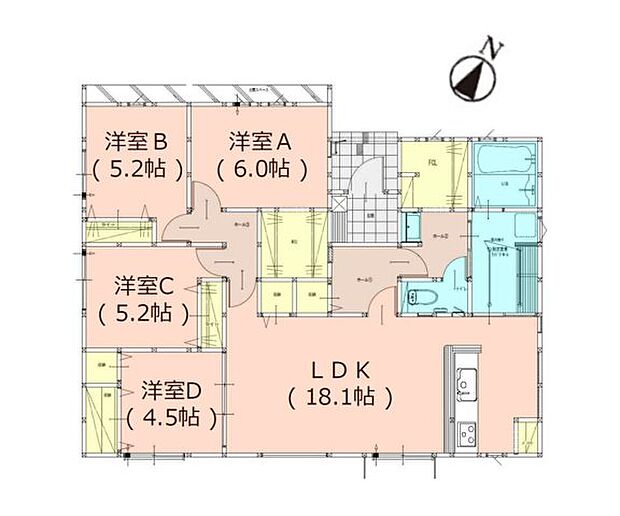全居室収納付きで便利です。