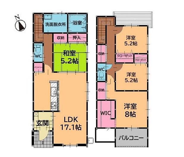 全居室収納付きで便利です。