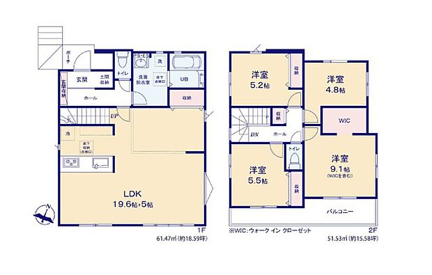 全居室収納付きで便利です。