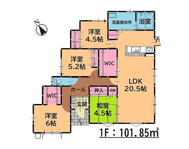 全居室収納付きで便利です。