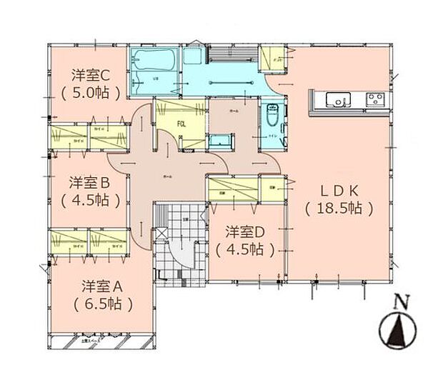 全居室収納付きで便利です。