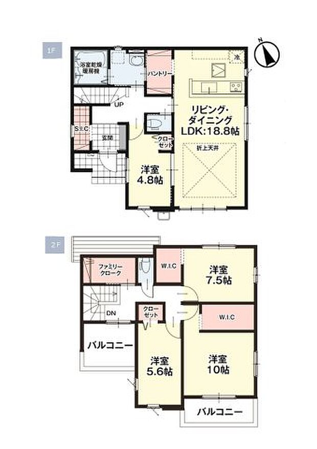 全居室収納付きで便利です。