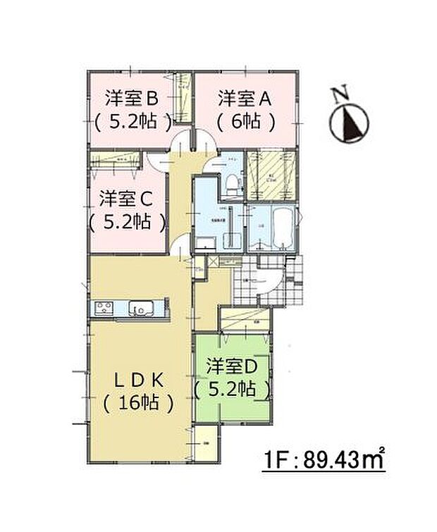 全居室収納付きで便利です。