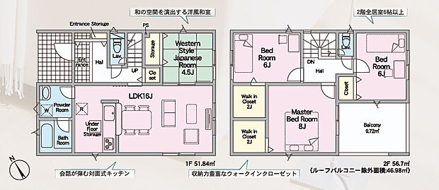 【4LDK】新築4LDK、価格2,780万円!駅徒歩13分の好立地で通勤・通学にも便利。駐車スペースは2台分を確保し、全居室に収納を完備。ご家族それぞれの荷物もすっきり片付き、快適な暮らしを実現できる住まいです。