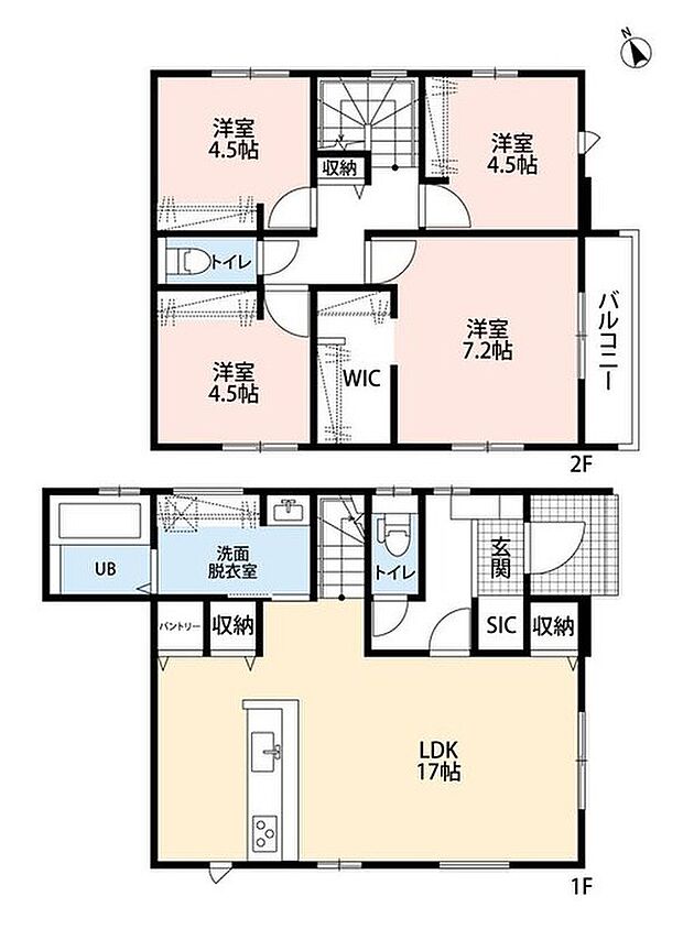 (2号棟)、価格4698万円、4LDK、土地面積127.16m2、建物面積94.58m2