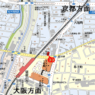 アパマンショップ京阪寝屋川店　株式会社　タカラコンステレーションの周辺地図