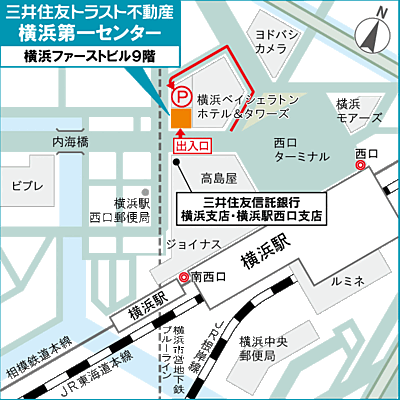 三井住友トラスト不動産株式会社 横浜第一センターの周辺地図