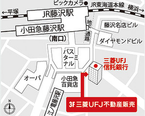 三菱UFJ不動産販売株式会社 藤沢センターの周辺地図