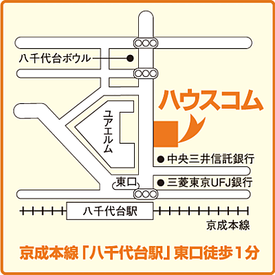 ハウスコム千葉株式会社 八千代台店の周辺地図