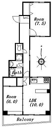 津田沼北見マンション 2LDKの間取図画像