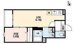 AMALFI 1階1LDKの間取り