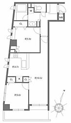 ガーデン代々木参宮橋 2LDKの間取図画像