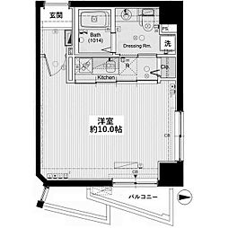 レアシス西日暮里 1Kの間取図画像