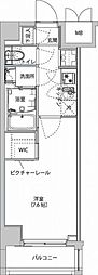ハーモニーレジデンス東京イーストサイド 1Kの間取図画像