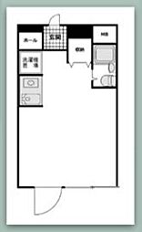 シルフィード白金 1階ワンルームの間取り