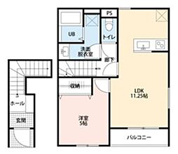 リーブルファイン川口上青木西 2階1LDKの間取り
