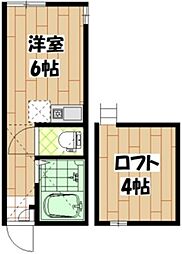 ユナイト井土ヶ谷 J・トッピーノ 1階ワンルームの間取り