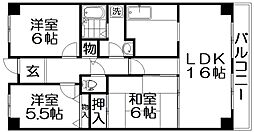 PHOENIX COURT交野II 2階3LDKの間取り