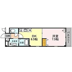 京阪本線 野江駅 徒歩7分の賃貸マンション 3階1DKの間取り