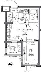 ZOOM中野坂上 2階1DKの間取り