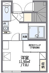 レオパレス芦花公園II 1階1Kの間取り