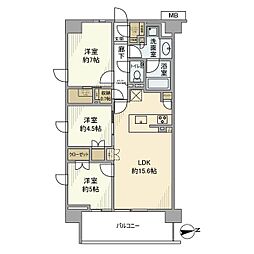 ザ・パークハウス横浜川和町テラス 3LDKの間取図画像