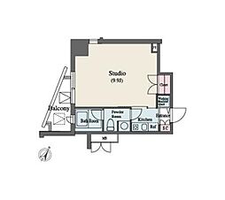 MFPR代々木タワー 1Kの間取図画像