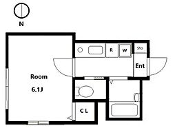 西武新宿線 沼袋駅 徒歩5分の賃貸マンション 3階1Kの間取り