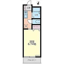 東急こどもの国線 恩田駅 徒歩7分の賃貸アパート 1階1Kの間取り