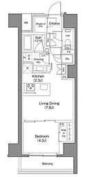 ザ・パークハビオ日本橋馬喰町 1LDKの間取図画像