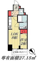 東京メトロ東西線 南行徳駅 徒歩3分の賃貸マンション 6階1LDKの間取り