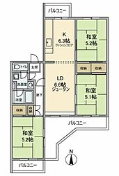さつき住宅25号棟 3LDKの間取図画像