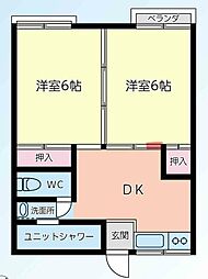 コーポ新柏 2DKの間取図画像