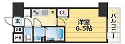 プレサンス神戸キュリオ 1Kの間取図画像