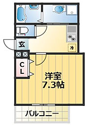 AREGRIA高速長田 1Kの間取図画像