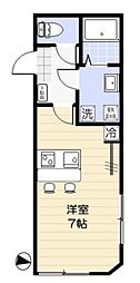 西武新宿線 武蔵関駅 徒歩9分の賃貸マンション 4階ワンルームの間取り